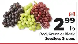 Weis Markets Red, Green or Black Seedless Grapes offer