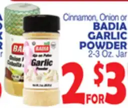 Bravo Supermarkets BADIA GARLIC POWDER offer
