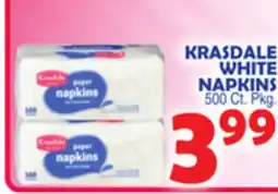Bravo Supermarkets KRASDALE WHITE NAPKINS offer