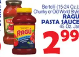 Bravo Supermarkets RAGU PASTA SAUCE, 45 Oz. Jar offer