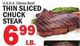 Bravo Supermarkets THIN SLICED CHUCK STEAK offer