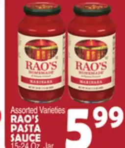 Bravo Supermarkets RAO'S PASTA SAUCE offer