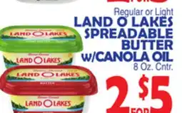Bravo Supermarkets LAND O LAKES SPREADABLE BUTTER W/CANOLA OIL offer