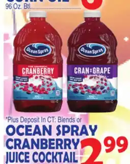 Bravo Supermarkets OCEAN SPRAY CRANBERRY JUICE COCKTAIL offer