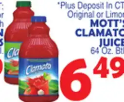 Bravo Supermarkets MOTT'S CLAMATO JUICE offer