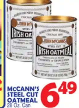 Bravo Supermarkets MCCANN'S STEEL CUT OATMEAL offer