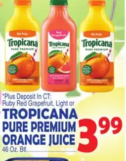 Bravo Supermarkets TROPICANA PURE PREMIUM ORANGE JUICE offer