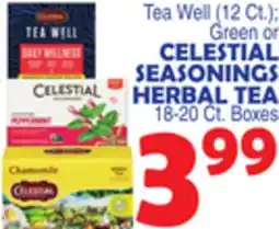 Bravo Supermarkets CELESTIAL SEASONINGS HERBAL TEA, 18-20 Ct. Boxes offer