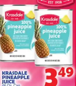 Bravo Supermarkets KRASDALE PINEAPPLE JUICE offer