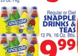 Bravo Supermarkets SNAPPLE DRINKS & TEAS offer