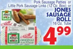 Bravo Supermarkets JONES SAUSAGE ROLL, 16 Oz. Tube offer