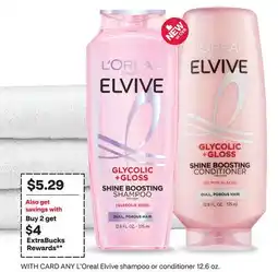 CVS ANY L'Oreal Elvive shampoo or conditioner offer