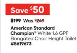 Lowe's White 1.6 GPF Elongated Chair Height Toilet offer