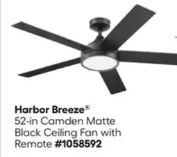Lowe's 52-in Camden Matte Black Ceiling Fan with Remote offer