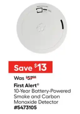 Lowe's 10-Year Battery-Powered Smoke and Carbon Monoxide Detector offer