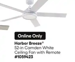 Lowe's 52-in Camden White Ceiling Fan with Remote offer