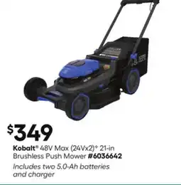 Lowe's 48V Max (24Vx2)✧ 21-in Brushless Push Mower offer