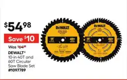 Lowe's 10-in 40T and 60T Circular Saw Blade Set offer