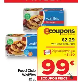 Weis Markets Food Club Waffles offer
