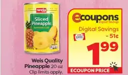 Weis Markets Weis Quality Pineapple offer