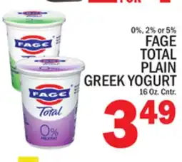 C Town FAGE TOTAL PLAIN GREEK YOGURT offer