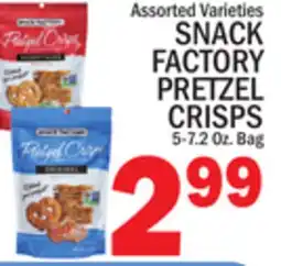 C Town SNACK FACTORY PRETZEL CRISPS offer