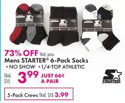 Boscov's Mens STARTER 6-Pack Socks offer