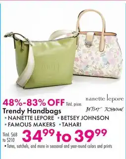 Boscov's Trendy Handbags offer