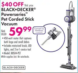 Boscov's BLACK + DECKER Powerseries Pet Corded Stick Vacuum offer