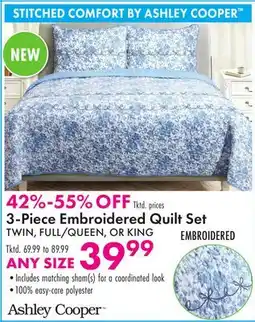 Boscov's 3-Piece Embroidered Quilt Set offer