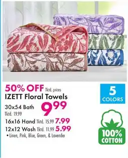 Boscov's IZETT Floral Towels offer