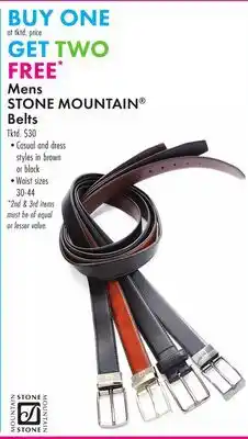 Boscov's Mens STONE MOUNTAIN Belts offer