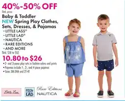 Boscov's Baby & Toddler NEW Spring Play Clothes, Sets, Dresses, & Pajamas offer