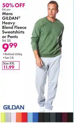 Boscov's Mens GILDAN Heavy Blend Fleece Sweatshirts or Pants offer