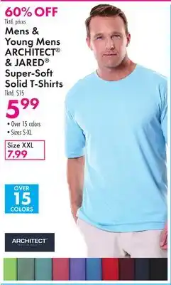 Boscov's Mens & Young Mens ARCHITECT & JARED Super-Soft Solid T-Shirts offer