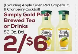 DeCicco & Sons Simply Gold Peak Brewed Tea or Drinks offer