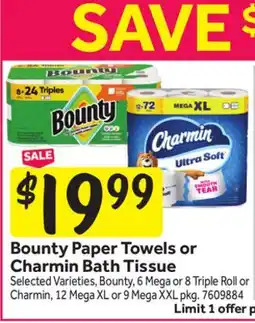 Stop&Shop Bounty Paper Towels or Charmin Bath Tissue offer
