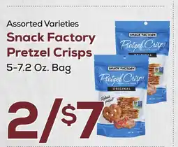 DeCicco & Sons Snack Factory Pretzel Crisps 5-7.2 Oz. Bag offer