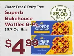 DeCicco & Sons Superb Bakehouse Waffles 6 - Pk. 12.7 Oz Box offer