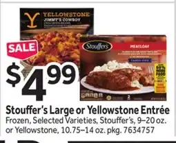 Stop&Shop Stouffer's Large or Yellowstone Entrée offer