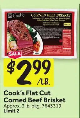 Stop&Shop Cook's Flat Cut Corned Beef Brisket offer