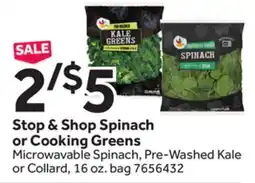 Stop&Shop Stop & Shop Spinach or Cooking Greens offer