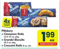 ACME Pillsbury Cinnamon Rolls 12.4-13 oz. pkg., Grands! Biscuits 16.3 oz. pkg., Crescent Rolls 8 oz. ctn offer