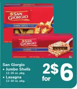 ACME San Giorgio Jumbo Shells 12-16 oz. pkg., Lasagna 12-16 oz. pkg offer