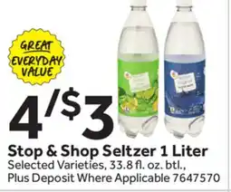 Stop&Shop Stop & Shop Seltzer offer