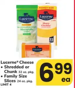 ACME Lucerne Cheese Shredded or Chunk 32 oz. pkg., Family Size Slices 24 oz. pkg offer