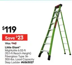Lowe's Mightylite 6.02-ft (10.1-ft Reach Height) Fiberglass Type 1A- 300-lbs. Load Capacity Step Ladder offer