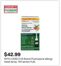 CVS CVS Brand Fluticasone allergy nasal spray, 144 sprays 4 pk offer