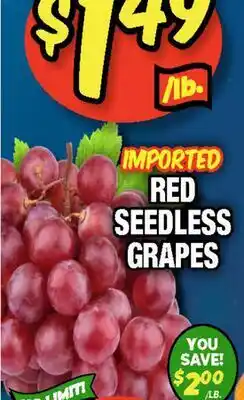 Western Beef RED SEEDLESS GRAPES offer