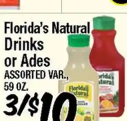 Western Beef Florida's Natural Drinks or Ades offer